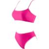 imageSUUKSESS Women High Waisted 2 Piece Bikini Set Cheeky High Cut Bandeau Swimsuit61 Hot Pink