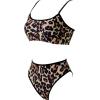 imageSUUKSESS Women High Waisted 2 Piece Bikini Set Cheeky High Cut Bandeau Swimsuit61 Leopard