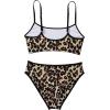imageSUUKSESS Women High Waisted 2 Piece Bikini Set Cheeky High Cut Bandeau Swimsuit61 Leopard