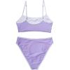 imageSUUKSESS Women High Waisted 2 Piece Bikini Set Cheeky High Cut Bandeau Swimsuit61 Light Purple