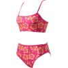 imageSUUKSESS Women High Waisted 2 Piece Bikini Set Cheeky High Cut Bandeau Swimsuit61 Pink Yellow Floral