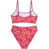 imageSUUKSESS Women High Waisted 2 Piece Bikini Set Cheeky High Cut Bandeau Swimsuit61 Pink Yellow Floral