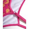 imageSUUKSESS Women High Waisted 2 Piece Bikini Set Cheeky High Cut Bandeau Swimsuit61 Pink Yellow Floral