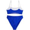 imageSUUKSESS Women High Waisted 2 Piece Bikini Set Cheeky High Cut Bandeau Swimsuit61 Royal Blue