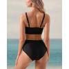 imageSUUKSESS Women High Waisted Bikini Sets Sexy Mesh High Neck Swimsuit 2 Piece73 Black