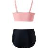 imageSUUKSESS Women High Waisted Bikini Sets Sexy Mesh High Neck Swimsuit 2 PiecePink Black Color Block