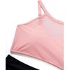 imageSUUKSESS Women High Waisted Bikini Sets Sexy Mesh High Neck Swimsuit 2 PiecePink Black Color Block
