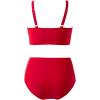imageSUUKSESS Women High Waisted Bikini Sets Sexy Mesh High Neck Swimsuit 2 PieceRed