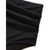 imageSUUKSESS Women High Waisted Bikini Sets Sexy Mesh High Neck Swimsuit 2 PieceRetro Floral Black