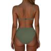 imageSUUKSESS Women High Waisted High Cut Bikini Set Sexy Triangle Two Piece Swimsuits1 Army Green