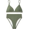 imageSUUKSESS Women High Waisted High Cut Bikini Set Sexy Triangle Two Piece Swimsuits1 Army Green
