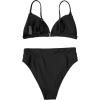 imageSUUKSESS Women High Waisted High Cut Bikini Set Sexy Triangle Two Piece Swimsuits1 Black