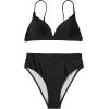 imageSUUKSESS Women High Waisted High Cut Bikini Set Sexy Triangle Two Piece Swimsuits1 Black