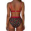 imageSUUKSESS Women High Waisted High Cut Bikini Set Sexy Triangle Two Piece Swimsuits1 Black Cherry