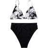 imageSUUKSESS Women High Waisted High Cut Bikini Set Sexy Triangle Two Piece Swimsuits1 Black White Tie Dye