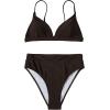 imageSUUKSESS Women High Waisted High Cut Bikini Set Sexy Triangle Two Piece Swimsuits1 Deep Brown