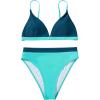 imageSUUKSESS Women High Waisted High Cut Bikini Set Sexy Triangle Two Piece Swimsuits1 Green Blue