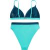 imageSUUKSESS Women High Waisted High Cut Bikini Set Sexy Triangle Two Piece Swimsuits1 Green Blue