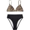 imageSUUKSESS Women High Waisted High Cut Bikini Set Sexy Triangle Two Piece Swimsuits1 Leopard Black