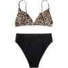 imageSUUKSESS Women High Waisted High Cut Bikini Set Sexy Triangle Two Piece Swimsuits1 Leopard Black