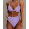 imageSUUKSESS Women High Waisted High Cut Bikini Set Sexy Triangle Two Piece Swimsuits1 Light Purple
