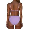 imageSUUKSESS Women High Waisted High Cut Bikini Set Sexy Triangle Two Piece Swimsuits1 Light Purple
