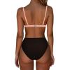 imageSUUKSESS Women High Waisted High Cut Bikini Set Sexy Triangle Two Piece Swimsuits1 Pink Black