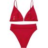 imageSUUKSESS Women High Waisted High Cut Bikini Set Sexy Triangle Two Piece Swimsuits1 Red
