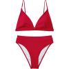 imageSUUKSESS Women High Waisted High Cut Bikini Set Sexy Triangle Two Piece Swimsuits1 Red