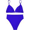 imageSUUKSESS Women High Waisted High Cut Bikini Set Sexy Triangle Two Piece Swimsuits1 Royal Blue