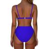 imageSUUKSESS Women High Waisted High Cut Bikini Set Sexy Triangle Two Piece Swimsuits1 Royal Blue