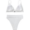 imageSUUKSESS Women High Waisted High Cut Bikini Set Sexy Triangle Two Piece Swimsuits1 White