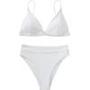 imageSUUKSESS Women High Waisted High Cut Bikini Set Sexy Triangle Two Piece Swimsuits1 White