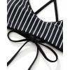 imageSUUKSESS Women High Waisted Thong Bikini Set Reversible String 2 Piece Swimsuit56 Black Floral White Striped