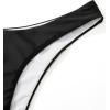 imageSUUKSESS Women High Waisted Thong Bikini Set Reversible String 2 Piece Swimsuit56 Black White