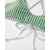imageSUUKSESS Women High Waisted Thong Bikini Set Reversible String 2 Piece Swimsuit56 Green Striped