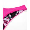 imageSUUKSESS Women High Waisted Thong Bikini Set Reversible String 2 Piece Swimsuit56 Pink Black Floral