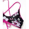 imageSUUKSESS Women High Waisted Thong Bikini Set Reversible String 2 Piece Swimsuit56 Pink Black Floral