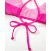 imageSUUKSESS Women High Waisted Thong Bikini Set Reversible String 2 Piece Swimsuit56 Pink Color Block