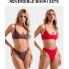 imageSUUKSESS Women High Waisted Thong Bikini Set Reversible String 2 Piece Swimsuit56 Red Cherry