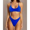 imageSUUKSESS Women High Waisted Thong Bikini Set Reversible String 2 Piece Swimsuit56 Royal Blue