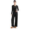 imageSUUKSESS Women Knit Long Sleeve Lounge Sets Ribbed Matching Comfy Two Piece SetsBlack