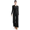 imageSUUKSESS Women Knit Long Sleeve Lounge Sets Ribbed Matching Comfy Two Piece SetsBlack