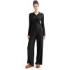 imageSUUKSESS Women Knit Long Sleeve Lounge Sets Ribbed Matching Comfy Two Piece SetsBlack