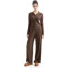 imageSUUKSESS Women Knit Long Sleeve Lounge Sets Ribbed Matching Comfy Two Piece SetsBrown