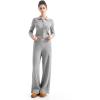 imageSUUKSESS Women Knit Long Sleeve Lounge Sets Ribbed Matching Comfy Two Piece SetsGrey