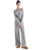 imageSUUKSESS Women Knit Long Sleeve Lounge Sets Ribbed Matching Comfy Two Piece SetsGrey