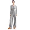 imageSUUKSESS Women Knit Long Sleeve Lounge Sets Ribbed Matching Comfy Two Piece SetsGrey