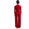 imageSUUKSESS Women Knit Long Sleeve Lounge Sets Ribbed Matching Comfy Two Piece SetsRed
