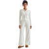 imageSUUKSESS Women Knit Long Sleeve Lounge Sets Ribbed Matching Comfy Two Piece SetsWhite
